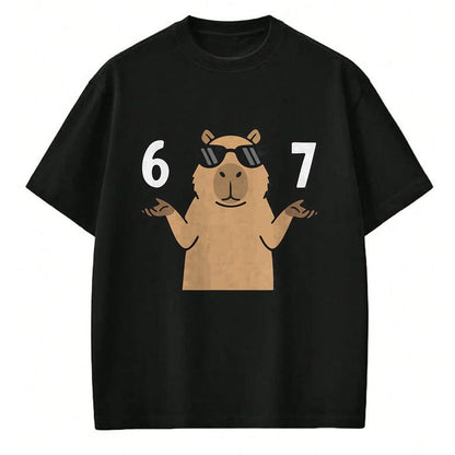 Cute Capybara Shirt, Funny Capybara UnisexT-Shirt/Hoodie/Sweatshirt HLT00 - 67 Meme Capybara Shirt 6 7 Hand Gesture Kids Slang Six Seven T-Shirt