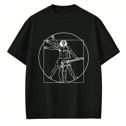 Guitar Lover Shirt, Funny Guitar UnisexT-Shirt/Hoodie/Sweatshirt HLT00 - Guitar Da Vinci Vitruvian Man Guitar Player Musicians T-Shirt