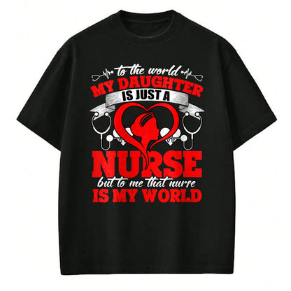 Funny Nurse Shirt, Nurse Unisex T-Shirt/Hoodie/Sweatshirt HLT00 - Womens My Daughter Is A Nurse, Proud To Be A Nurse's Mom V-Neck T-Shirt