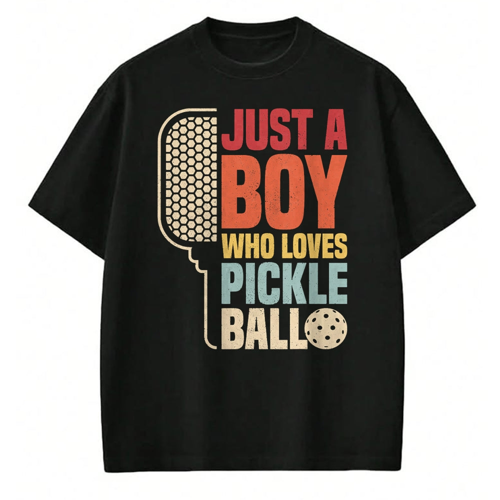 Funny Pickleball Shirt, Pickleball Lover Unisex T-Shirt/Hoodie/Sweatshirt HLT00 - Vintage Just A Boy Who Loves Pickleball Boys Kids Pickleball T-Shirt