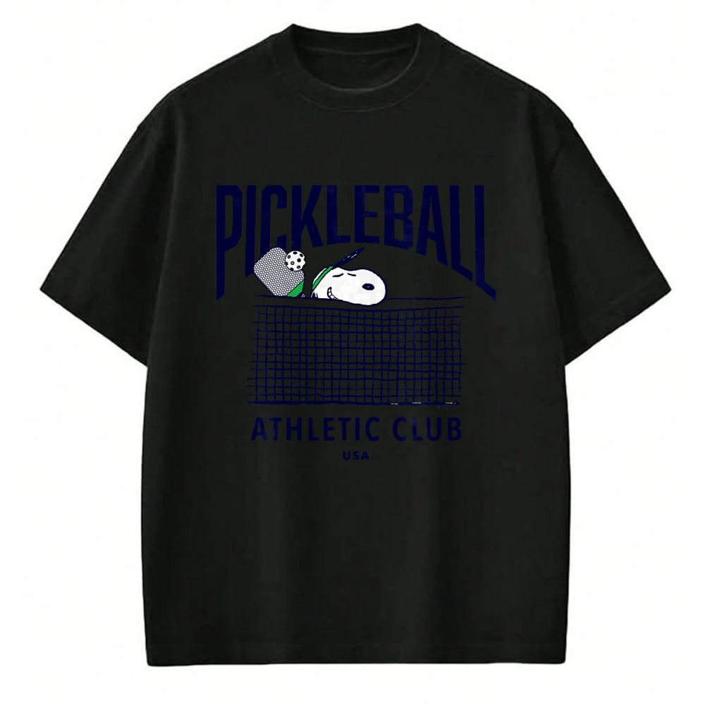 Funny Pickleball Shirt, Pickleball Lover Unisex T-Shirt/Hoodie/Sweatshirt HLT00 - Peanuts - Snoopy Pickleball Athletic Club USA T-Shirt