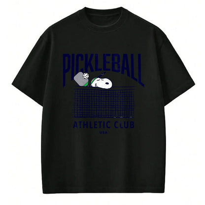 Funny Pickleball Shirt, Pickleball Lover Unisex T-Shirt/Hoodie/Sweatshirt HLT00 - Peanuts - Snoopy Pickleball Athletic Club USA T-Shirt