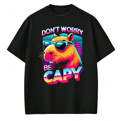 Cute Capybara Shirt, Funny Capybara Unisex T-Shirt/Hoodie/Sweatshirt HLT00 - Cool Retro Capybara Long Sleeve T-Shirt