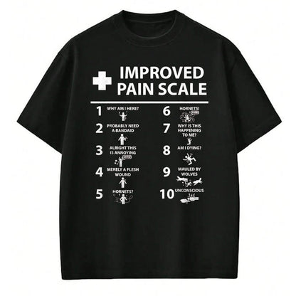 Best Doctor Shirt, Funny Doctor UnisexT-Shirt/Hoodie/Sweatshirt HLT00 - Improved Pain Scale Healthcare Nurse Pain Level Chart Doctor T-Shirt, Men, Black, 3X-Large