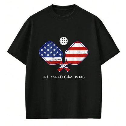 Funny Pickleball Shirt, Pickleball Lover Unisex T-Shirt/Hoodie/Sweatshirt HLT00 - Front Back Pickleball Let Freedom Ring July 4th Pickleball T-Shirt