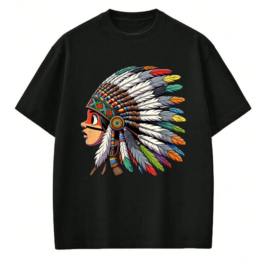 Native American T-Shirts, Vintage Native American Unisex T-Shirt/Hoodie/Sweatshirt HLT00 - Native American Indian Ancestors Headdress Chief kid toddler