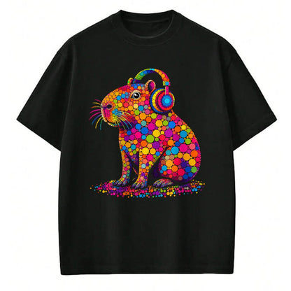 Cute Capybara Shirt, Funny Capybara Unisex T-Shirt/Hoodie/Sweatshirt HLT00 - Funny Capybara Dots Art Animal Lovers Students Boys Girls T-Shirt (3)