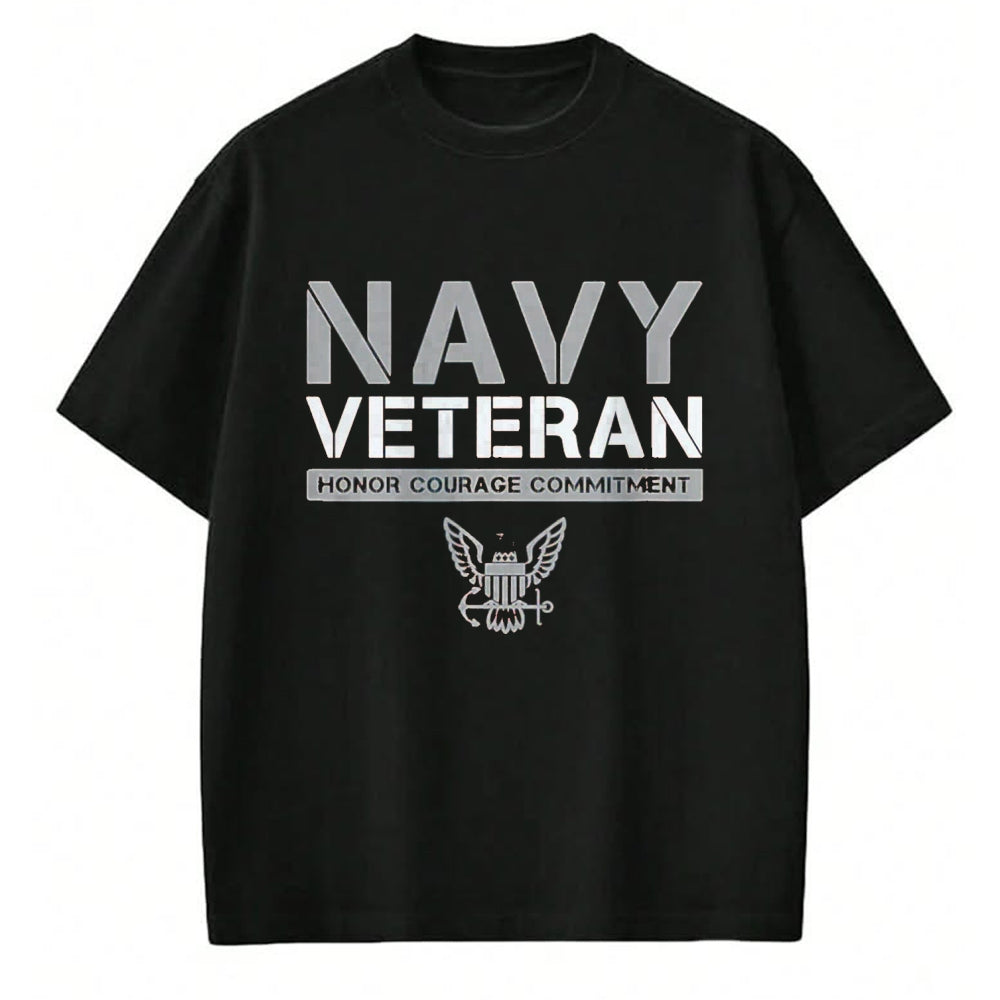 Proud Veteran Shirt, Funny Veteran UnisexT-Shirt/Hoodie/Sweatshirt HLT00 - US Navy - Veteran Honor Courage Commitment T-Shirt, Men, Black, 3X-Large