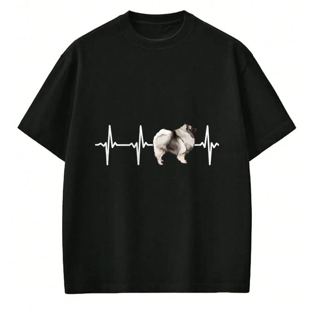 Dog Love Shirt, Dog Lover Gift T-Shirt/Hoodie/Sweatshirt HLT00 - Keeshond Heartbeat Love My Dog Long Sleeve T-Shirt