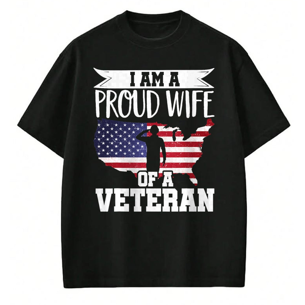 Best Wife Shirt, Wife and Husband Unisex T-Shirt/Hoodie/Sweatshirt HLT00 - Gift for wife T shirt, lucky wife   Proud Wife Of Veteran Nothing Scares Patriotic Veterans Day T-Sh