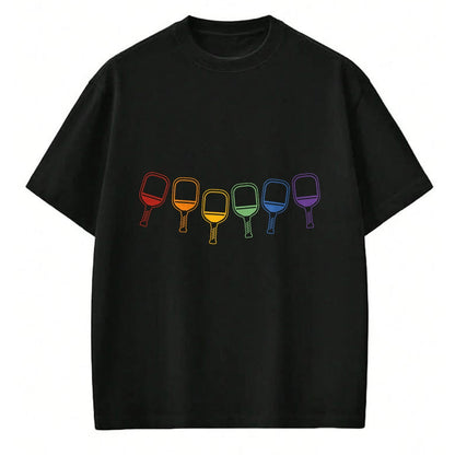 Funny Pickleball Shirt, Pickleball Lover Unisex T-Shirt/Hoodie/Sweatshirt HLT00 - Pickleball Gay Pride Rainbow Pickleball T-Shirt