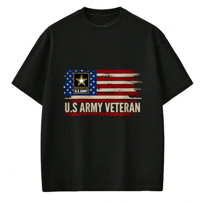 Proud Veteran Shirt, Funny Veteran UnisexT-Shirt/Hoodie/Sweatshirt HLT00 - Vintage U.S Army Veteran with American Flag Veteran Gift Long Sleeve T-Shirt
