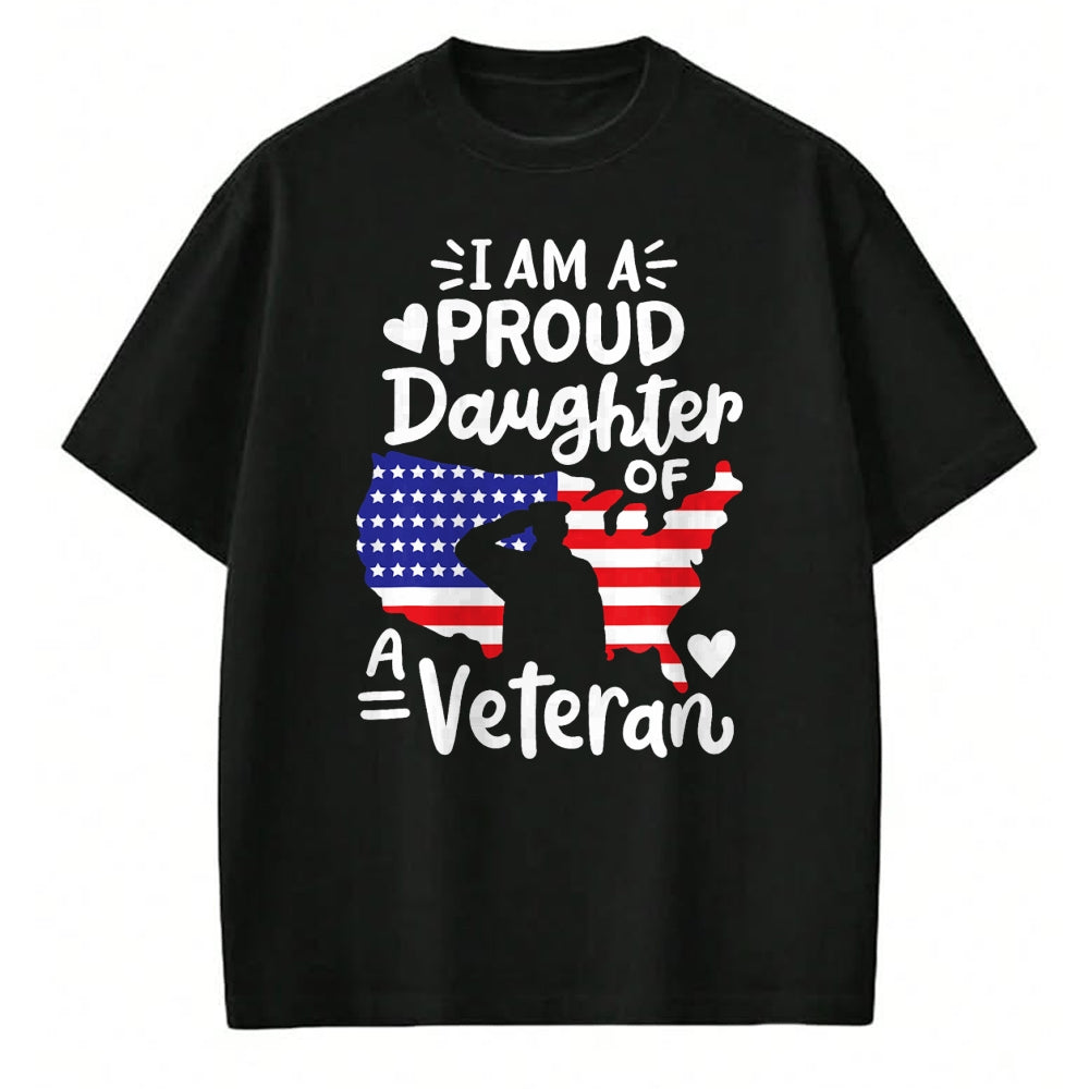 Gift for Dad Shirt, Funny Dad Unisex T-Shirt/Hoodie/Sweatshirt HLT00 – I_m A Proud Daughter of A Veteran Father_s Day Girls T-Shirt