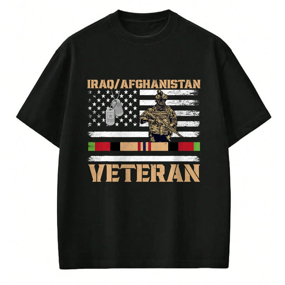 Proud Veteran Shirt, Funny Veteran UnisexT-Shirt/Hoodie/Sweatshirt HLT00 - Afghanistan Iraq Veteran Flag Soldier T-Shirt