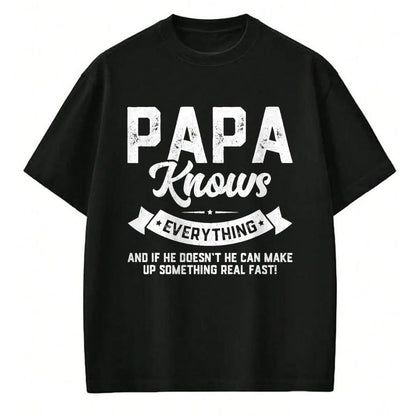 Best Grandpa Shirt, Proud Grandpa Unisex T-Shirt/Hoodie/Sweatshirt HLT00 - Papa Knows Everything 60th Gift Funny Father's Day T-Shirt (1)