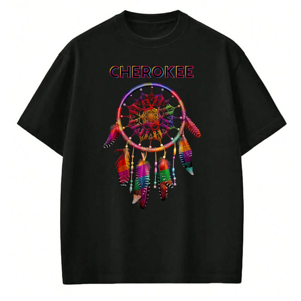 Native American T-Shirts, Vintage Native American Unisex T-Shirt/Hoodie/Sweatshirt HLT00 - Cherokee Native American Indian Colorful Dreamcatcher Tribal
