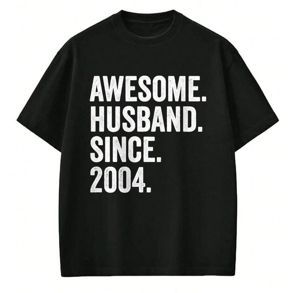 Best Wife Shirt, Wife and Husband Unisex T-Shirt/Hoodie/Sweatshirt HLT00 - Awesome Husband Since 2004 20th wedding anniversary 20 years T-Shirt