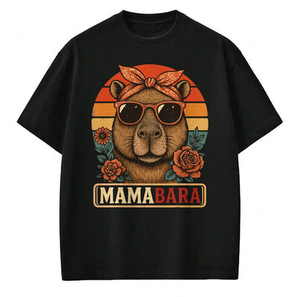 Cute Capybara Shirt, Funny Capybara Unisex T-Shirt/Hoodie/Sweatshirt HLT00 - Mamabara Capybara Mother T-Shirt (1)