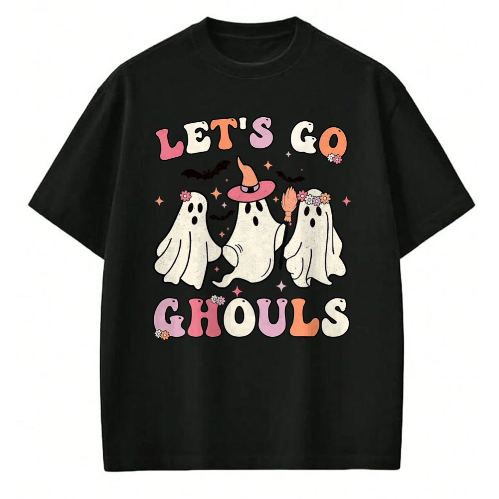 Best Thanksgiving Family Shirt , Funny Thanksgiving UnisexT-Shirt/Hoodie/Sweatshirt HLT00 - Retro Groovy Let's Go Ghouls Halloween Ghost Outfit Costumes T-Shirt