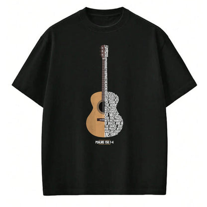 Guitar Lover Shirt, Funny Guitar UnisexT-Shirt/Hoodie/Sweatshirt HLT00 - Praise Him with The Strings Psalm 150 Acoustic Guitar Player T-Shirt