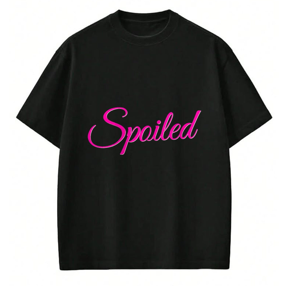 Best Wife Shirt, Wife and Husband Unisex T-Shirt/Hoodie/Sweatshirt HLT00 - Womens Spoiled - Pink Lettering T-Shirt