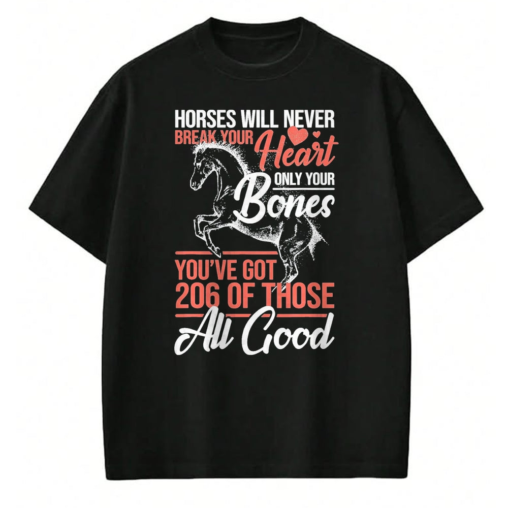 Best Horse Lover Shirt , Funny Horse UnisexT-Shirt/Hoodie/Sweatshirt HLT00 - Horse Rider - Horses Will Never Break Your Heart - Horse T-Shirt, Men, Black, 3X-Large