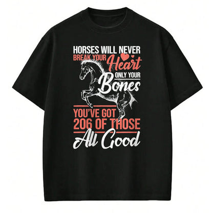 Best Horse Lover Shirt , Funny Horse UnisexT-Shirt/Hoodie/Sweatshirt HLT00 - Horse Rider - Horses Will Never Break Your Heart - Horse T-Shirt, Men, Black, 3X-Large