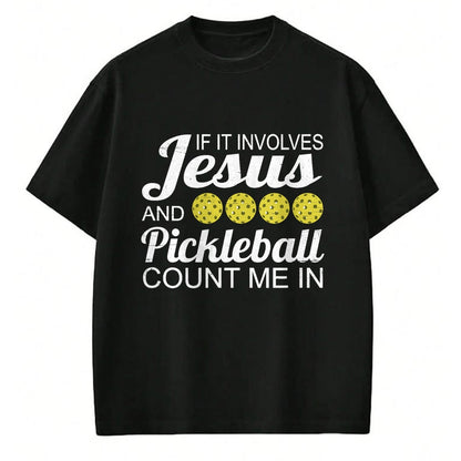 Funny Pickleball Shirt, Pickleball Lover Unisex T-Shirt/Hoodie/Sweatshirt HLT00 - Distressed Jesus Pickleball Player Worship Church Graphic T-Shirt