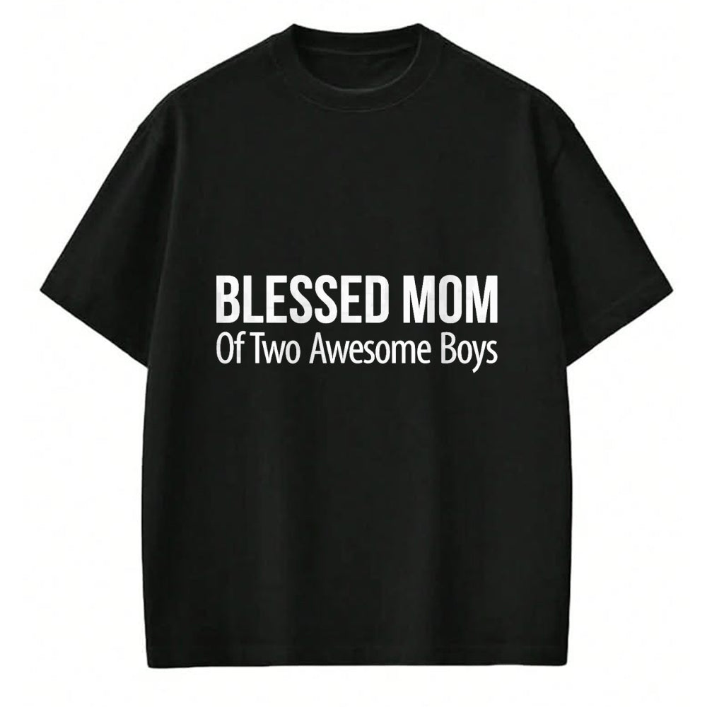 Gift for Mom Shirt, Funny Mom Unisex T-Shirt/Hoodie/Sweatshirt HLT00 - Blessed Mom Of Two Awesome Boys - T-Shirt