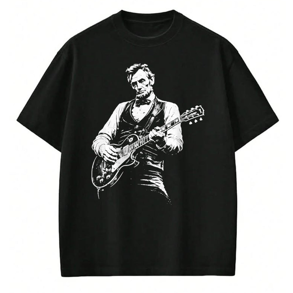 Guitar Lover Shirt, Funny Guitar UnisexT-Shirt/Hoodie/Sweatshirt HLT00 - Retro Vintage Abraham Lincoln Abe Lincoln Playing Guitar Men T-Shirt