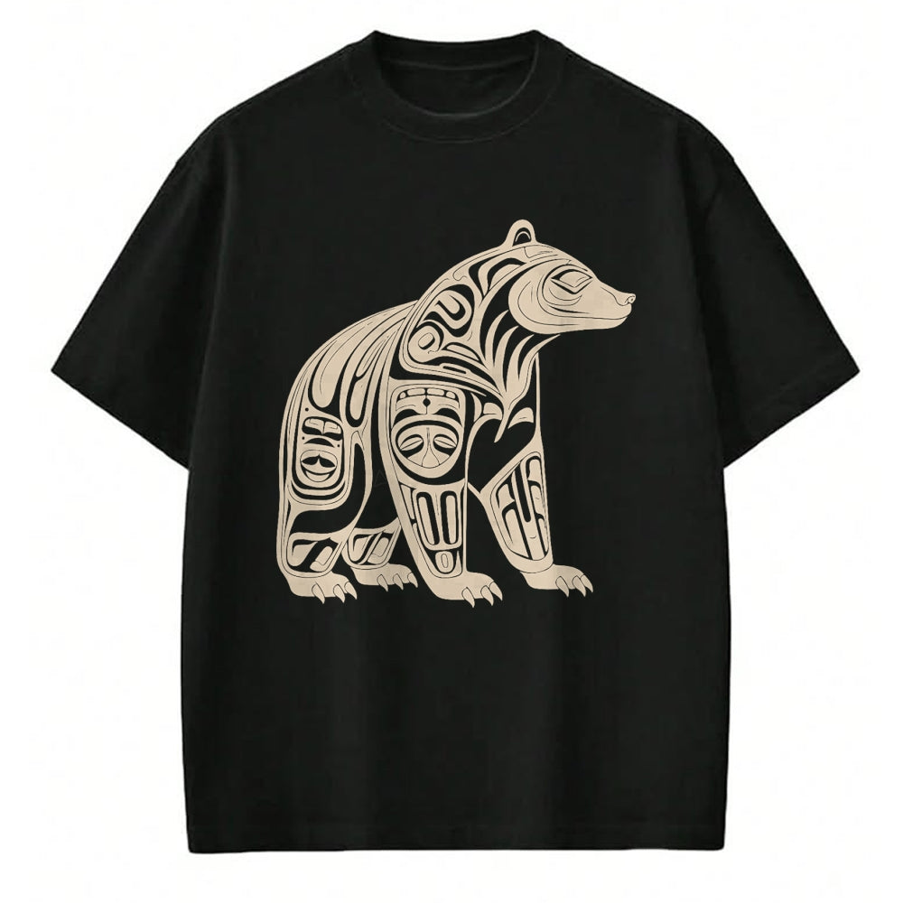 Native American T-Shirts, Vintage Native American Unisex T-Shirt/Hoodie/Sweatshirt HLT00 - Bear Native Formline Art Salish Haida Tlingit Pacific Animal