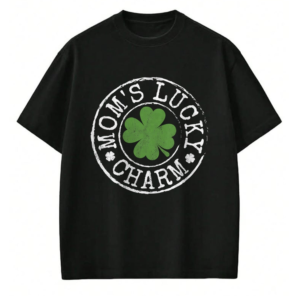 Gift for Mom Shirt, Funny Mom Unisex T-Shirt/Hoodie/Sweatshirt HLT00 - Moms Lucky Charm Irish Clovers Kids Boy Girl St Patricks Day T-Shirt