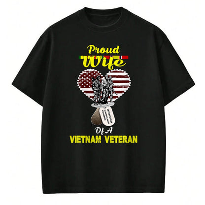 Best Wife Shirt, Wife and Husband Unisex T-Shirt/Hoodie/Sweatshirt HLT00 - Gift for wife T shirt, lucky wife   Proud Wife Of A Vietnam Veteran T shirt
