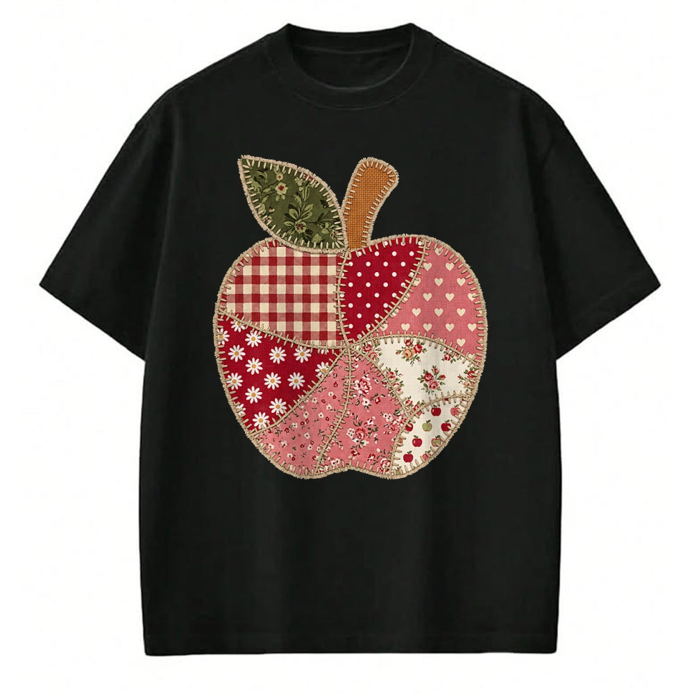 Best Teacher Shirt, Funny Teacher UnisexT-Shirt/Hoodie/Sweatshirt HLT00 - Vintage Quilted Apple Cute Teacher Back to School T-Shirt