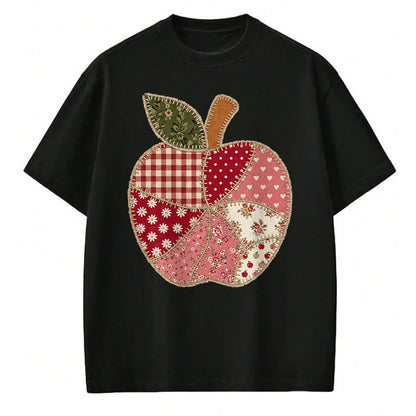 Best Teacher Shirt, Funny Teacher UnisexT-Shirt/Hoodie/Sweatshirt HLT00 - Vintage Quilted Apple Cute Teacher Back to School T-Shirt