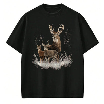 Funny Hunting Shirt, Gift For Hunting Lover Unisex T-Shirt/Hoodie/Sweatshirt HLT00 - Deer Forest Nature Lover Vintage Deer Hunting Hunter T-Shirt, Men, Black, 3X-Large
