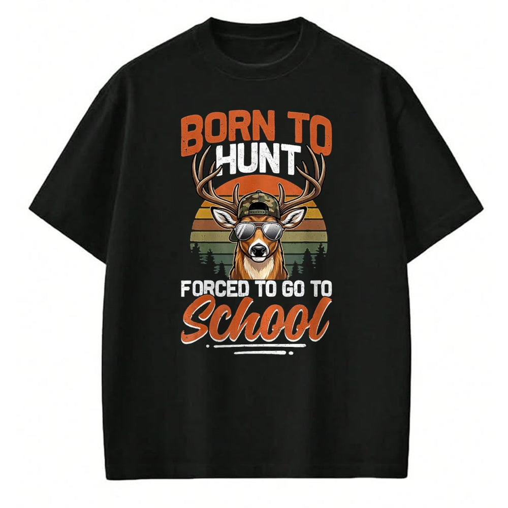 Funny Hunting Shirt, Gift For Hunting Lover Unisex T-Shirt/Hoodie/Sweatshirt HLT00 - Camo Deer Born Hunt Forced Go School Funny Hunting Boys T-Shirt, Women, Cranberry Red, Medium