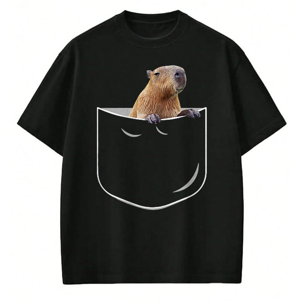 Cute Capybara Shirt, Funny Capybara Unisex T-Shirt/Hoodie/Sweatshirt HLT00 - Pocket Capybara Funny Capybara in Pocket Gift T-Shirt