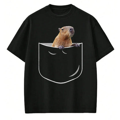 Cute Capybara Shirt, Funny Capybara Unisex T-Shirt/Hoodie/Sweatshirt HLT00 - Pocket Capybara Funny Capybara in Pocket Gift T-Shirt