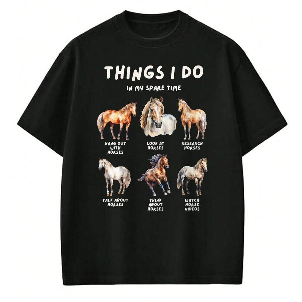 Best Horse Lover Shirt , Funny Horse UnisexT-Shirt/Hoodie/Sweatshirt HLT00 - Lustige Pferdeliebhaber Designs Horse Things I Do in My Leisure Time Women_s Horse Design T-Shirt