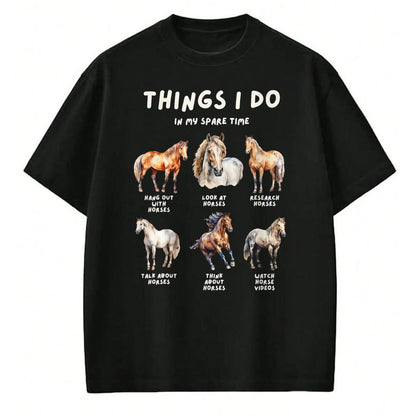 Best Horse Lover Shirt , Funny Horse UnisexT-Shirt/Hoodie/Sweatshirt HLT00 - Lustige Pferdeliebhaber Designs Horse Things I Do in My Leisure Time Women_s Horse Design T-Shirt