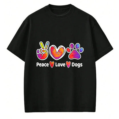 Dog Love Shirt, Dog Lover Gift T-Shirt/Hoodie/Sweatshirt HLT00 - Dog Lover Peace Love Dogs Funny Cute Puppy Paw Tie Dye T-Shirt