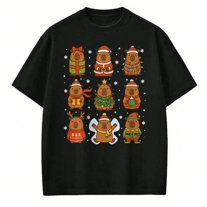 Cute Capybara Shirt, Funny Capybara Unisex T-Shirt/Hoodie/Sweatshirt HLT00 - Cute Christmas Capybara Funny Family Xmas Men Women Kids T-Shirt