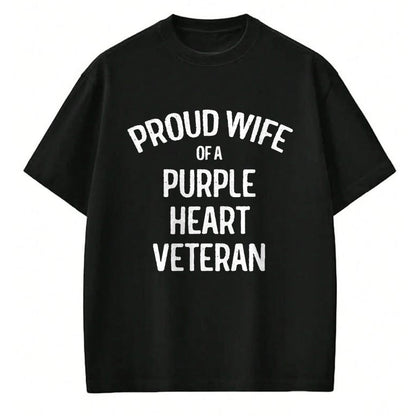 Best Wife Shirt, Wife and Husband Unisex T-Shirt/Hoodie/Sweatshirt HLT00 - Gift for wife T shirt, lucky wife   Wife of Purple Heart Veteran Shirt Proud Military Family T-Shirt