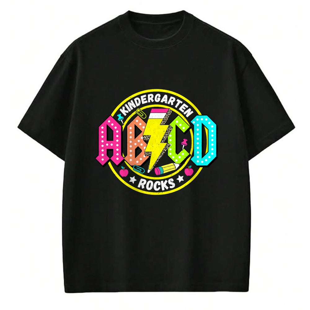 Best Teacher Shirt, Funny Teacher UnisexT-Shirt/Hoodie/Sweatshirt HLT00 - Kindergarten Rocks ABCD Back to School Funny Rock Teacher T-Shirt