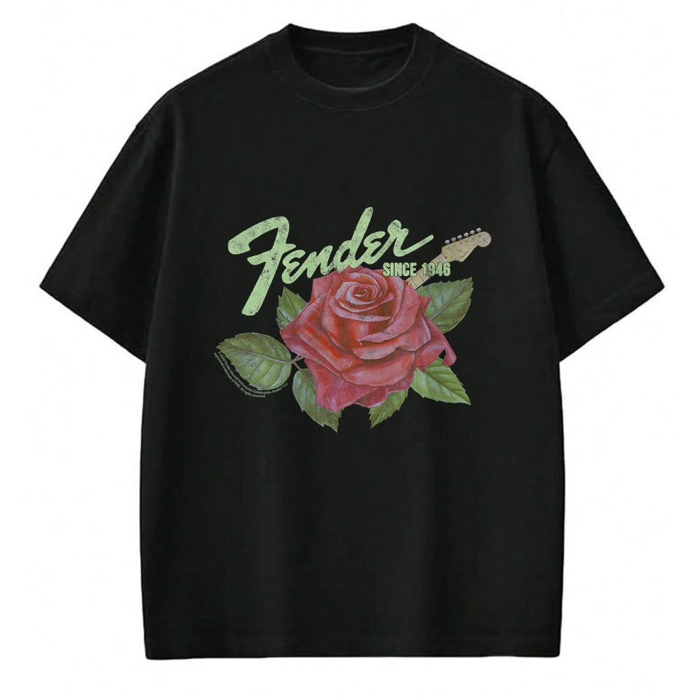 Guitar Lover Shirt, Funny Guitar UnisexT-Shirt/Hoodie/Sweatshirt HLT00 - Fender Rose Guitar Classic Vintage Style T-Shirt