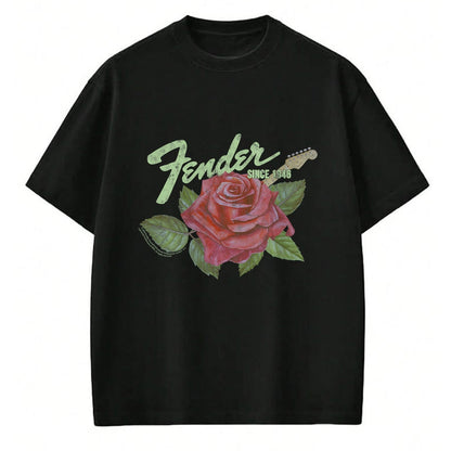 Guitar Lover Shirt, Funny Guitar UnisexT-Shirt/Hoodie/Sweatshirt HLT00 - Fender Rose Guitar Classic Vintage Style T-Shirt