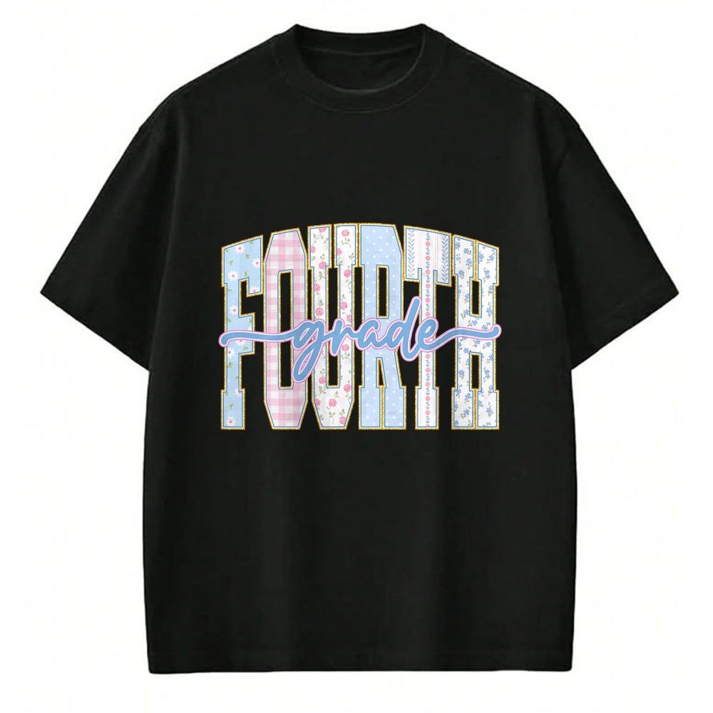 Best Teacher Shirt, Funny Teacher UnisexT-Shirt/Hoodie/Sweatshirt HLT00 - Preppy Fourth Grade Teacher 4th Grade Back to School Girls T-Shirt