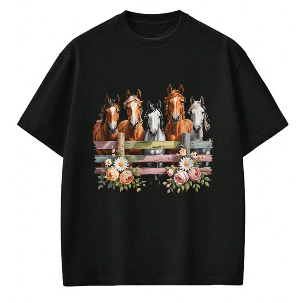 Best Horse Lover Shirt , Funny Horse UnisexT-Shirt/Hoodie/Sweatshirt HLT00 - Wild Floral Horses For Men Women Kids Horse Lover T-Shirt