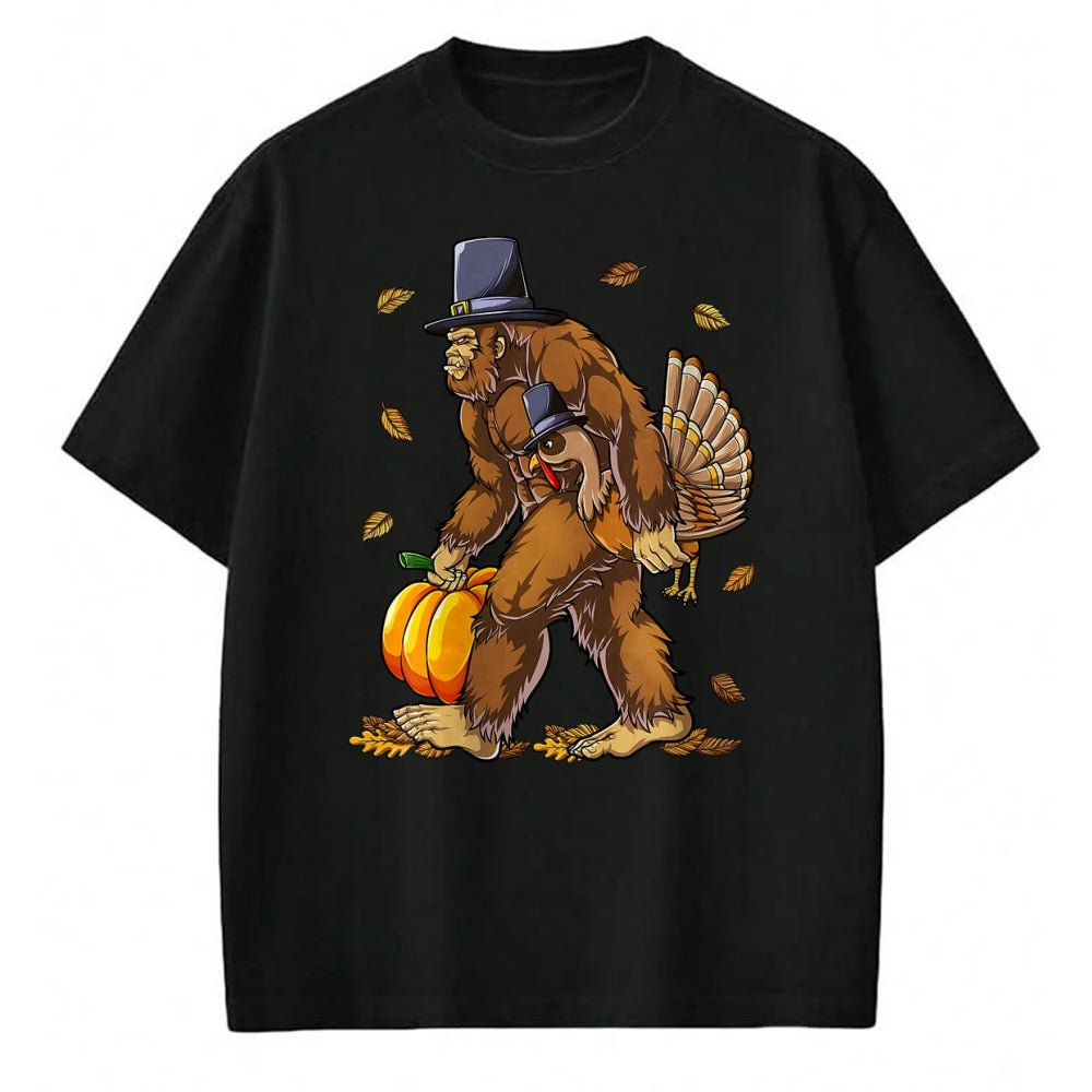 Best Thanksgiving Family Shirt , Funny Thanksgiving UnisexT-Shirt/Hoodie/Sweatshirt HLT00 - Bigfoot Pilgrim Turkey Pumpkin Thanksgiving Day Boys Men T-Shirt